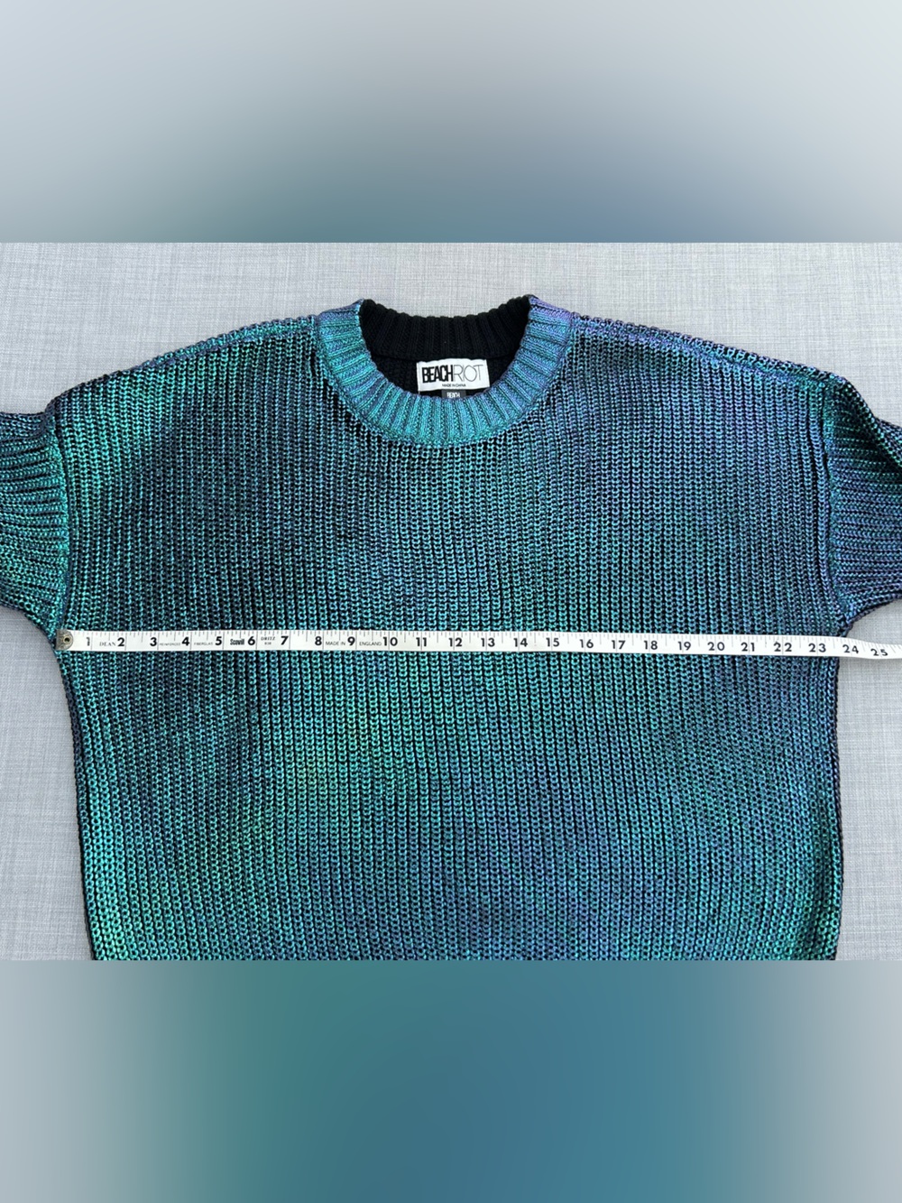 Beach Riot x Revolve Callie Metallic Sweater in Galaxy Shine Iridescent Blue XS - Picture 9 of 15